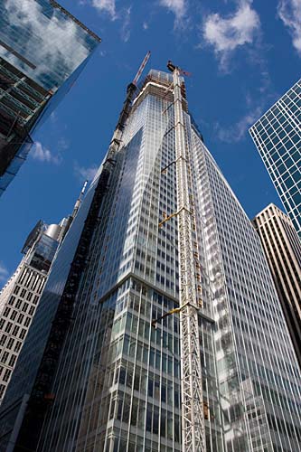 The Bank of America Tower under construction in October 2007.